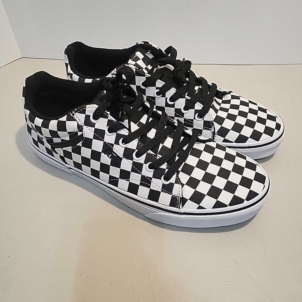 Vans Seldan Checkerboard Skate Shoes Canvas Black White Mens Sz 11.5 VN000CT3BA2 - Picture 3 of 8